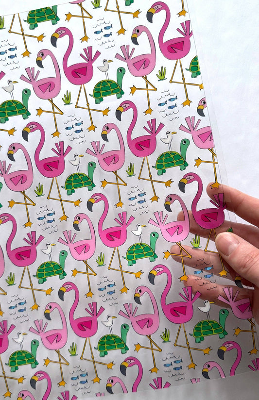 Clear TPU Vinyl: Flamingos