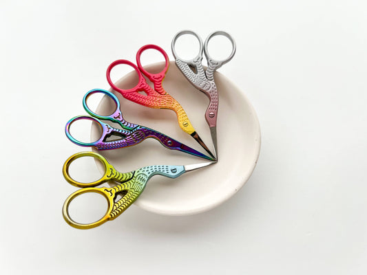 Embroidery stork scissors, small bird scissors: Northern Lights