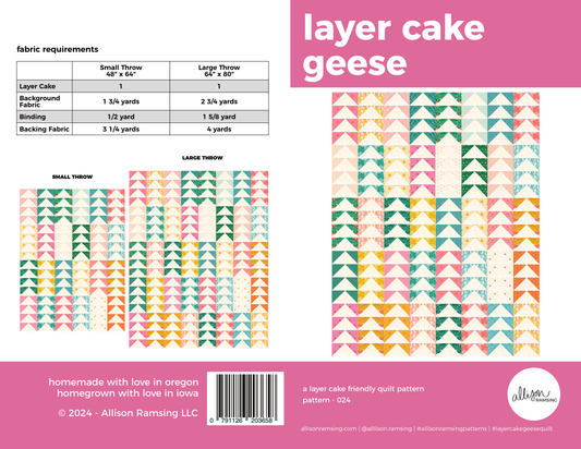 Layer Cake Geese Quilt Pattern - Printed