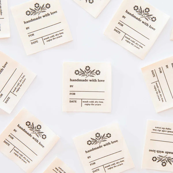 Vintage Handmade with Love Organic Cotton Write-In Labels by Sarah Hearts