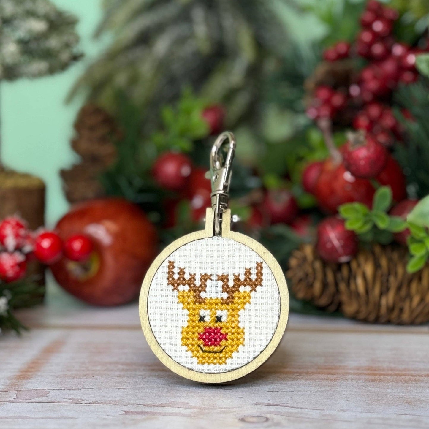 Mini Cross Stitch Kit: Rudolph