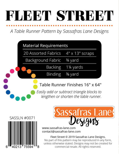 Fleet Street Table Runner Pattern – Paper Pattern