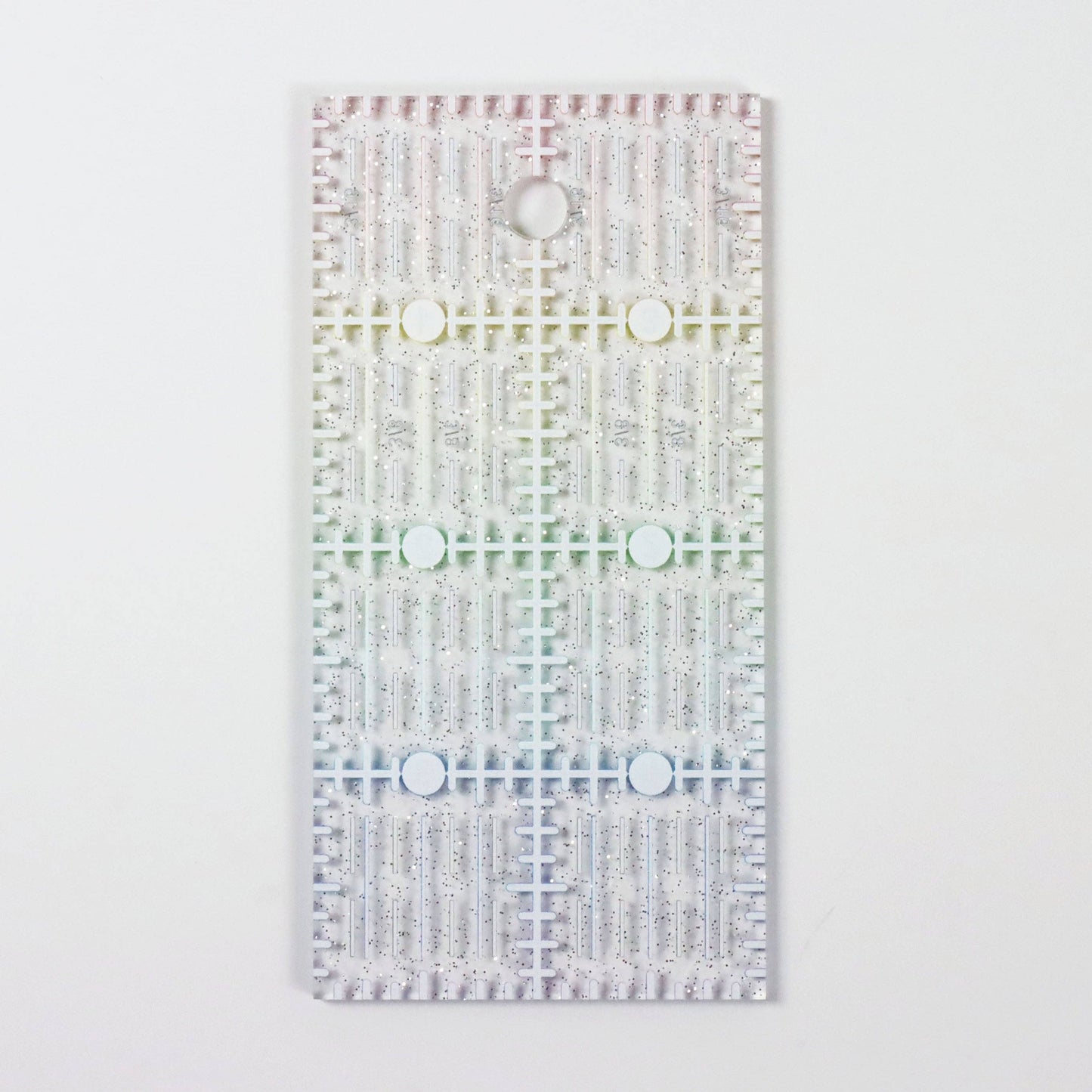 4" x 2" Ruler - Rainbow Gradient | Glitter