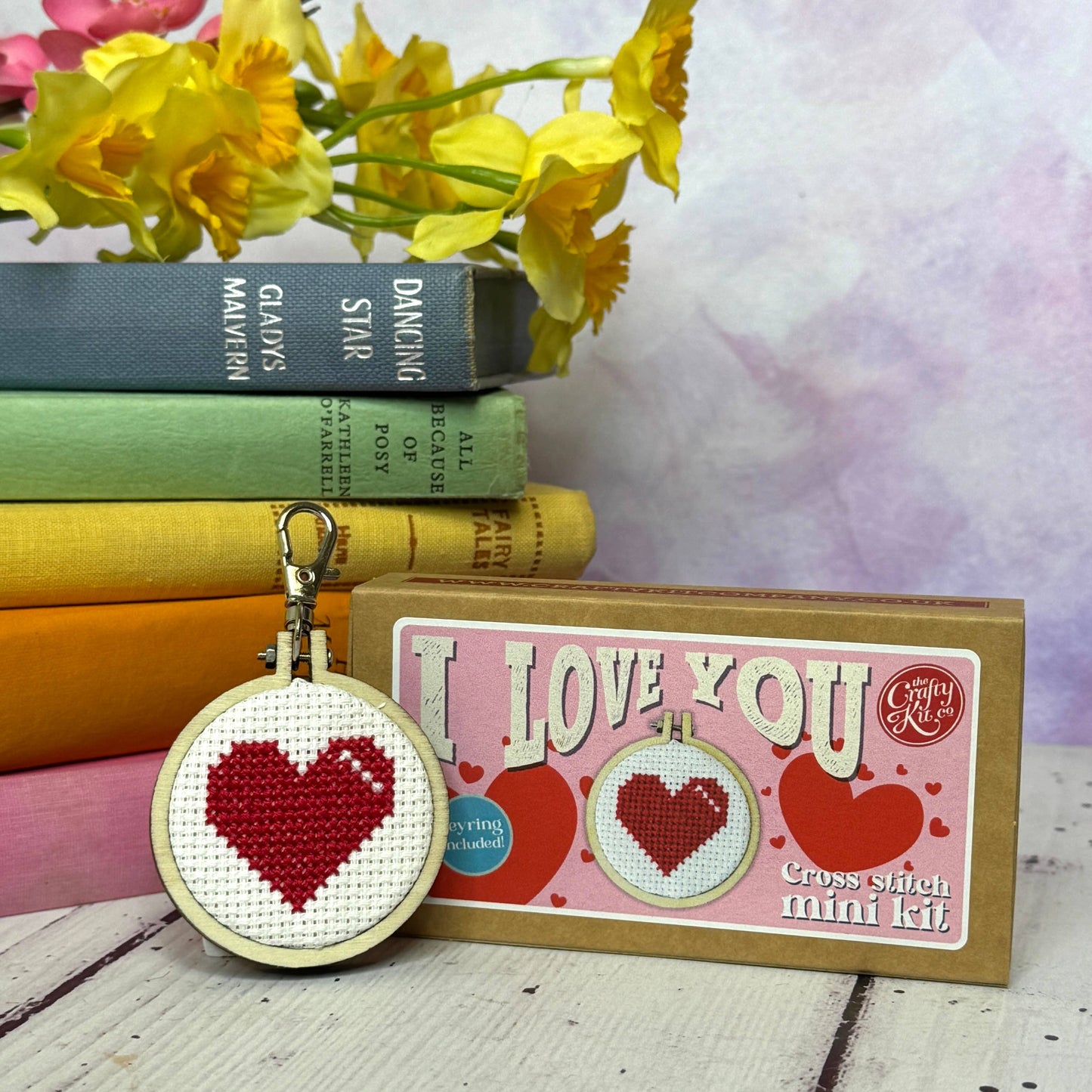 Mini Cross Stitch Kit: I Love You