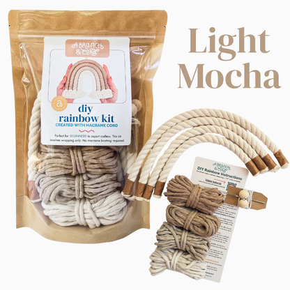DIY Macrame Cord Rainbow Kit: Light Mocha