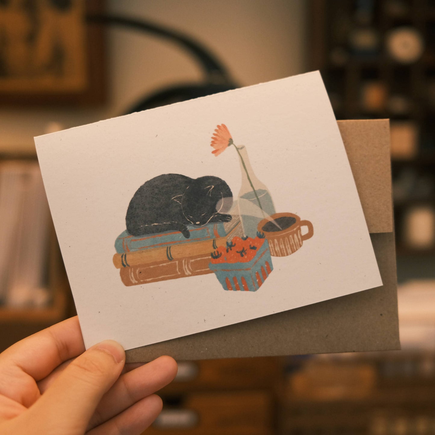 Greeting Card: Literary Kitty