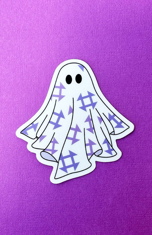 Quilt Ghost Sticker: Purple