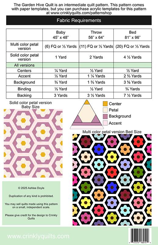 Garden Hive Quilt Pattern – Crinkly Quilts
