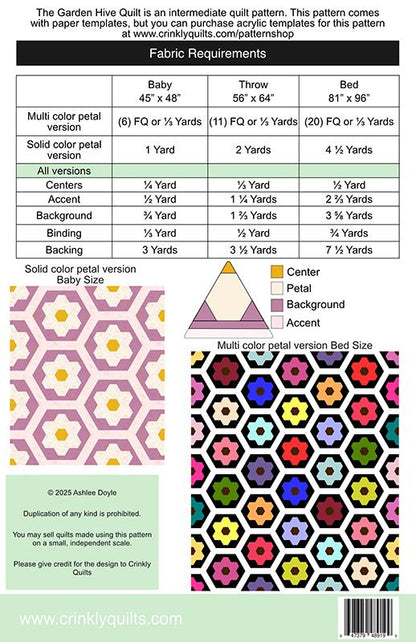 Garden Hive Quilt Pattern – Crinkly Quilts