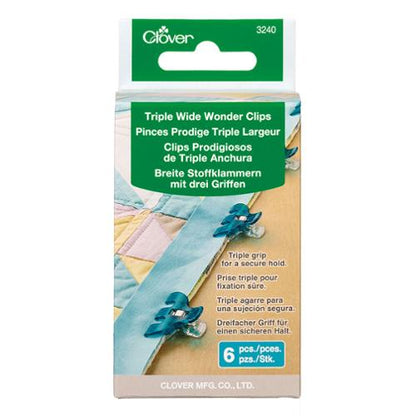 Clover Triple Wide Wonder Clips – 6 Count