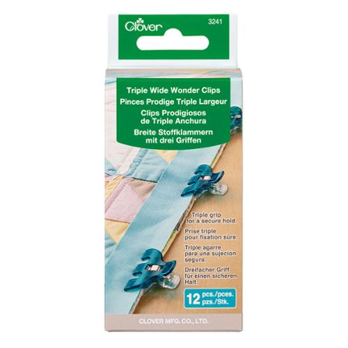 Clover Triple Wide Wonder Clips – 12 Count
