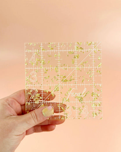 4.5" Square Quilting Ruler: Golden