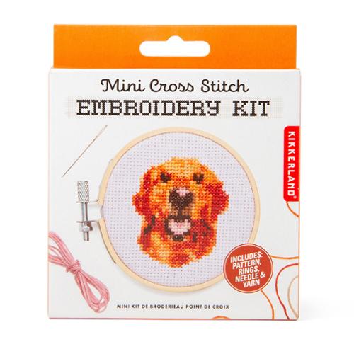 Mini Cross Stitch Dog Kit – Kikkerland 🐶🧵