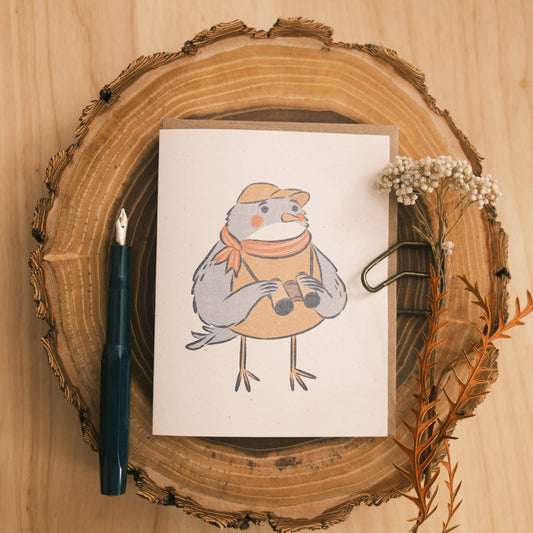 Greeting Card: Birder Birdwatching