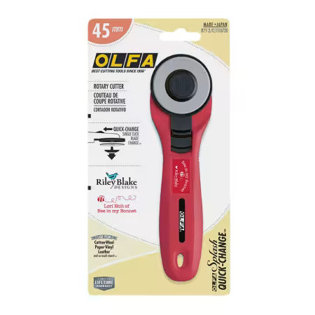 Olfa Quick Change 45mm Rotary Cutter – Lori Holt Edition (Red)