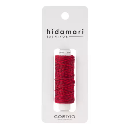 Cosmo Hidamari Sashiko Variegated Thread 30 Meters Cranberry Red
