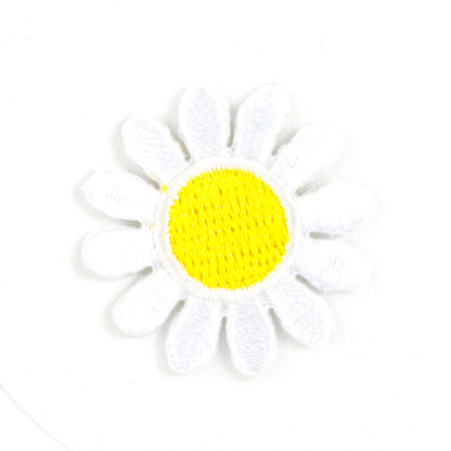 Embroidered Sticker Patch: White Daisy