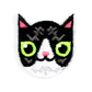 Black & White Cat Embroidered Sticker Patch – 1" x 1"