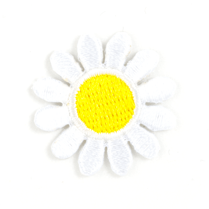 Embroidered Sticker Patch: White Daisy