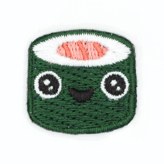 Embroidered Sticker Patch: Sushi Face