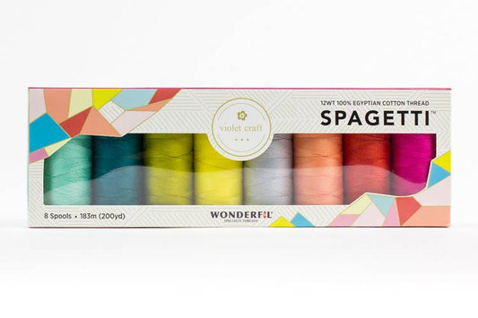 Violet Craft x Wonderfil Spagetti Thread Set – 8 Bold 12wt Cotton Colors