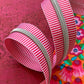 Pink Stripe Zipper Tape with Nickel Teeth