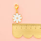 Sewing Machine Removable Zipper Charm: White Daisy