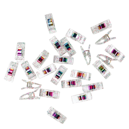 Clear Glitter Clips | Pack of 25
