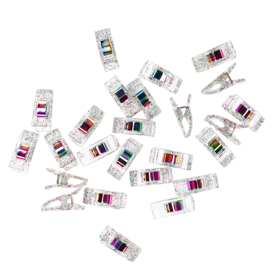 Clear Glitter Clips | Pack of 25