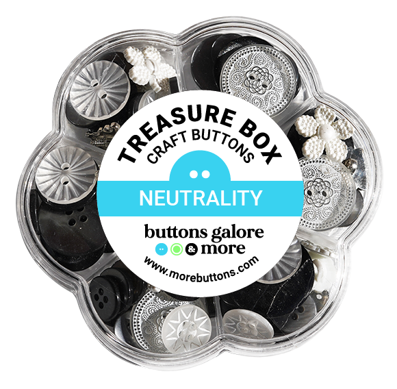 Neutrality Treasure Box – Designer Buttons by Buttons Galore & More ⚪✨