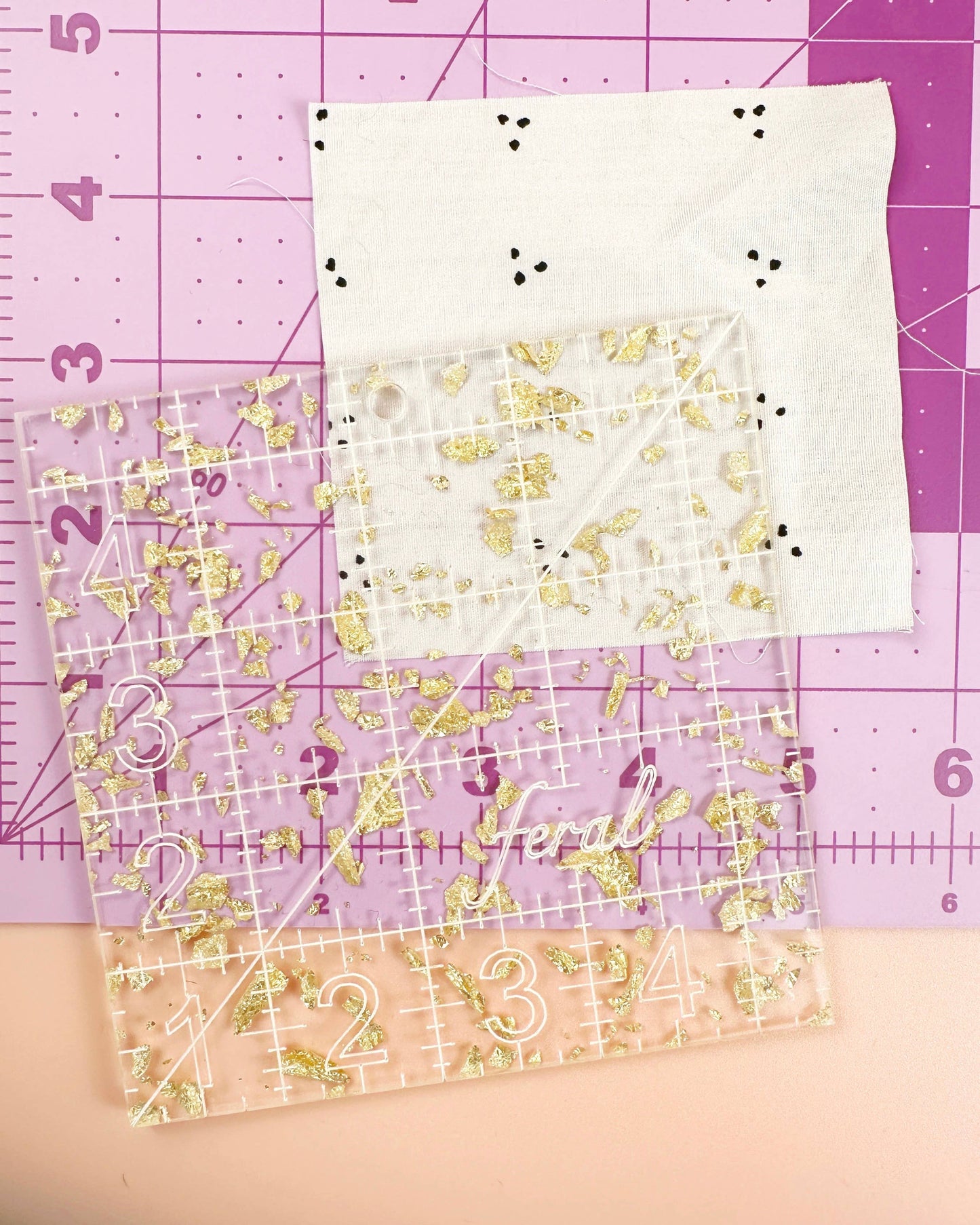 4.5" Square Quilting Ruler: Golden