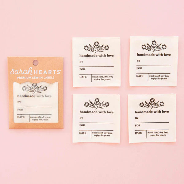 Vintage Handmade with Love Organic Cotton Write-In Labels by Sarah Hearts
