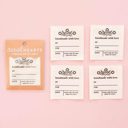 Vintage Handmade with Love Organic Cotton Write-In Labels by Sarah Hearts