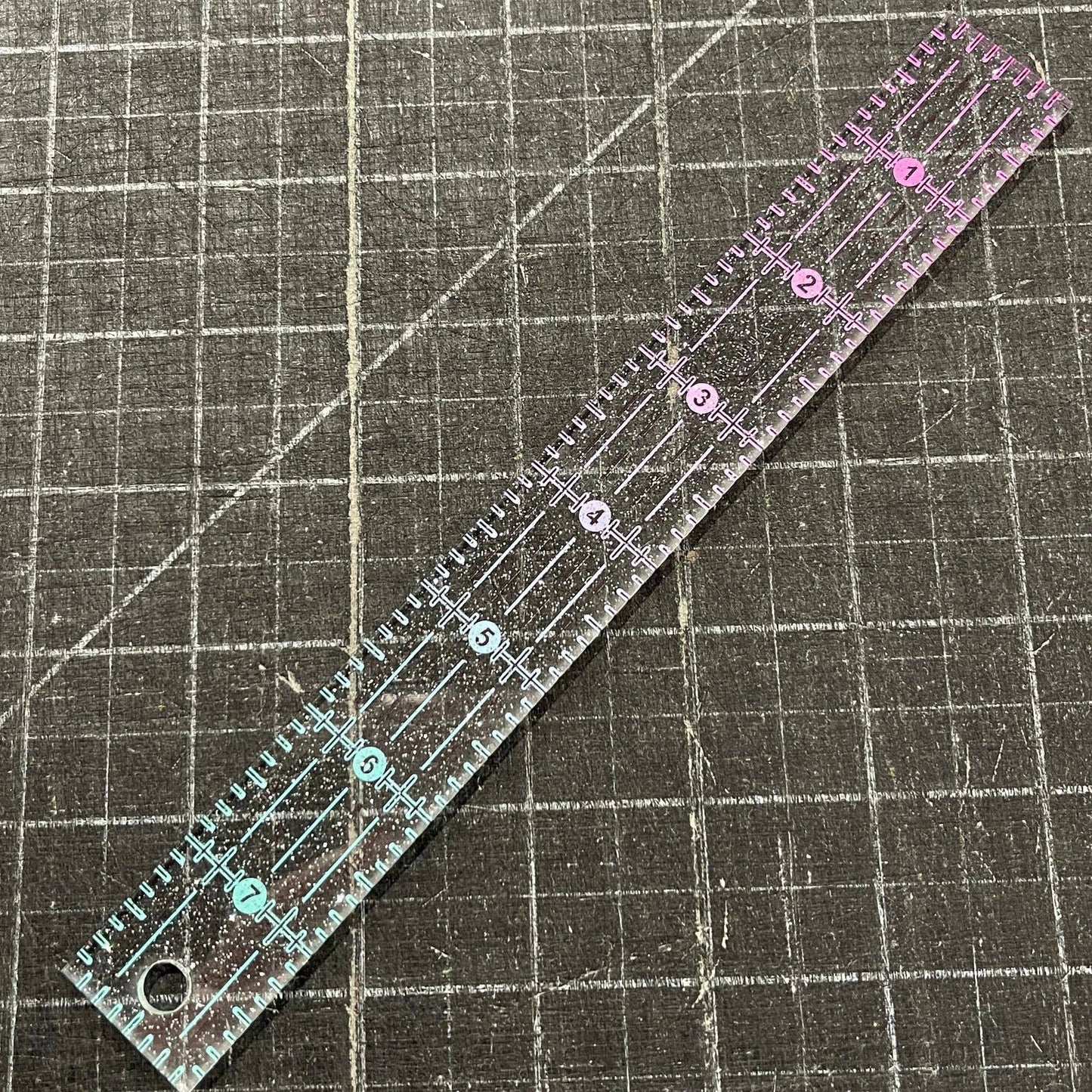Pink to Teal Gradient | Glitter - 8” x 1” Ruler