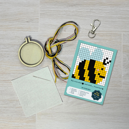 Mini Matchbox Cross Stitch Kit: Bee Happy!