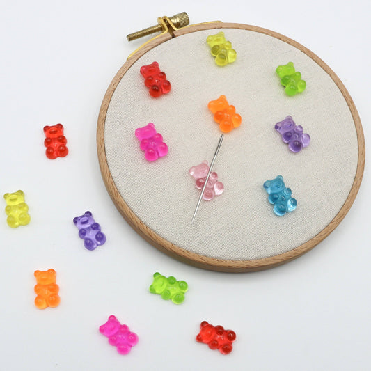 Gummy bear small needle minders: 5 Green