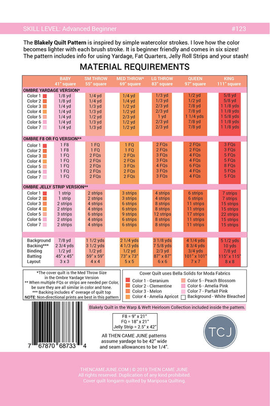 Blakely Quilt Pattern - Printed