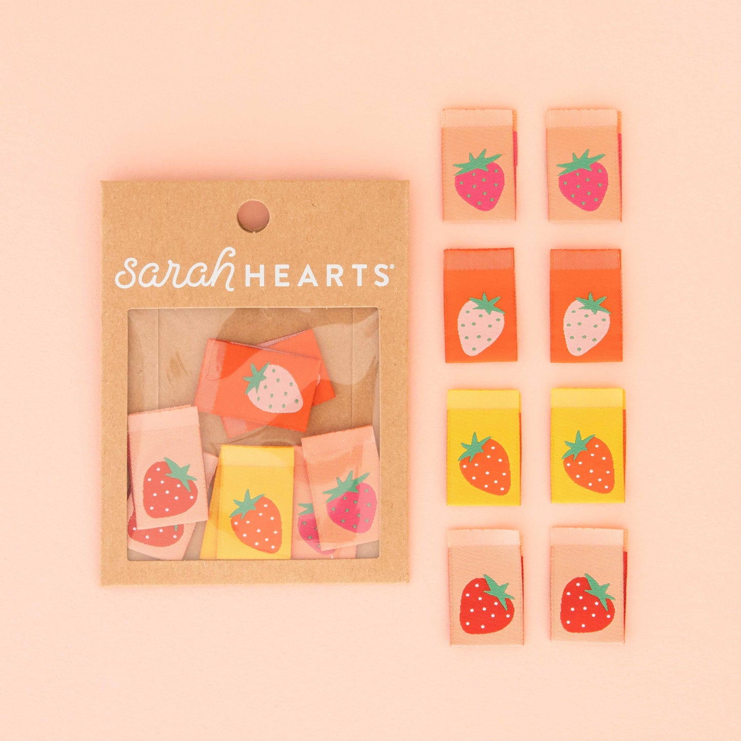 Multipack Woven Sewing Quilt and Garment Labels: Strawberry