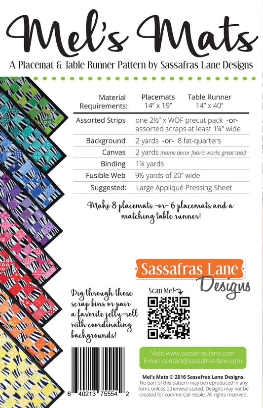 Mel’s Mats Placemat Pattern – Paper Pattern