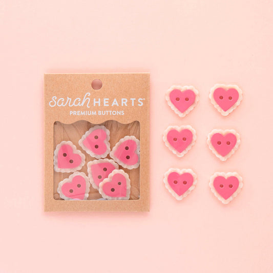 Large Sweet Heart Buttons – Eco-Friendly Charm for Every Creation