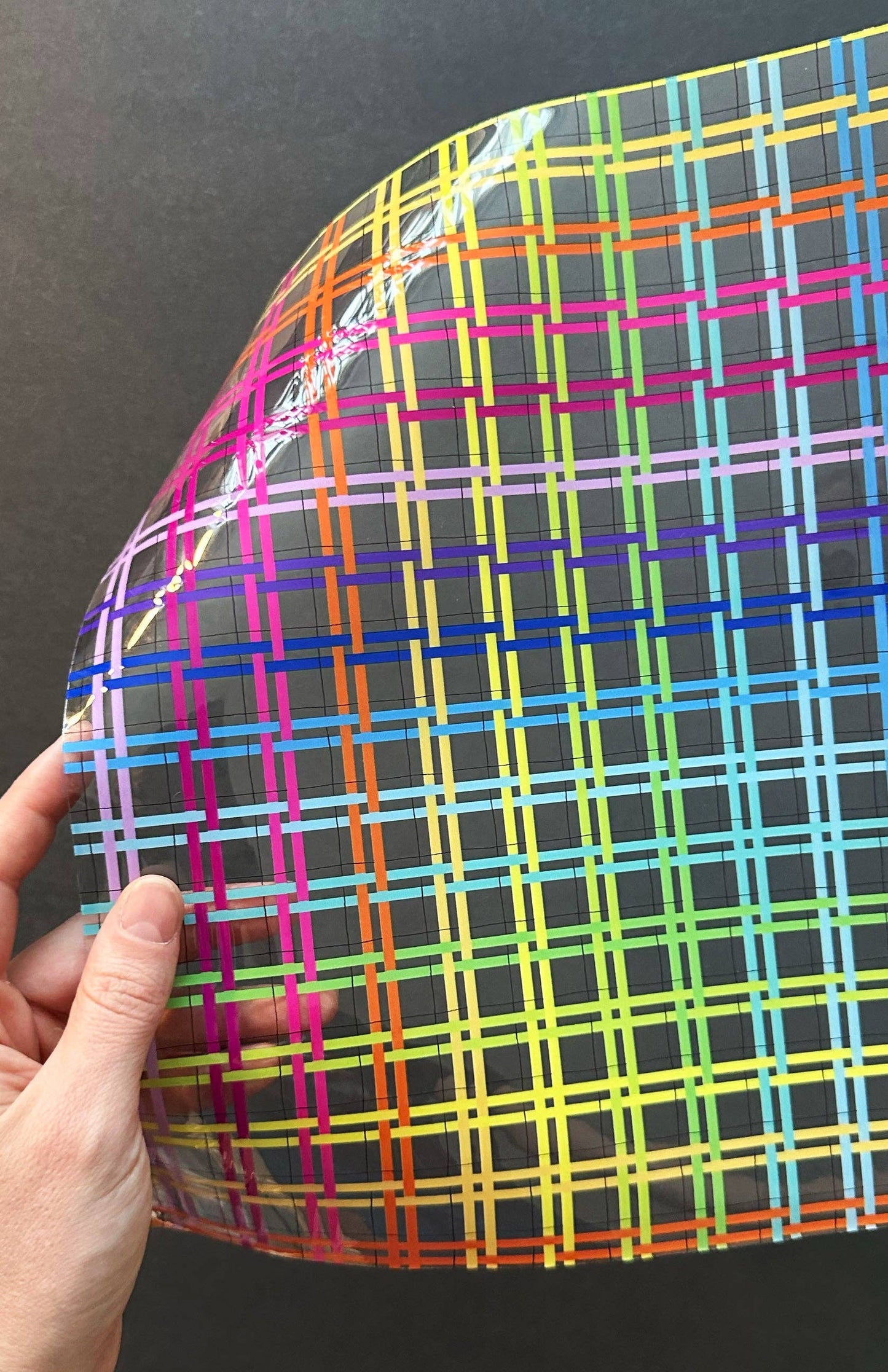Clear TPU Vinyl: Rainbow Plaid