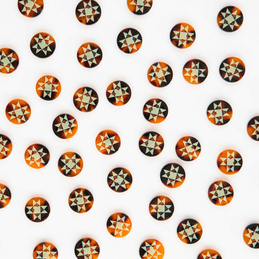 Small Quilt Star Buttons – Pack of 10