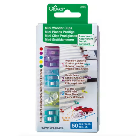 Clover Mini Wonder Clips – Assorted Colors (50 Count)