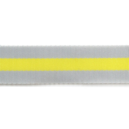Tula Pink Nylon Webbing – 1.5" x 2 yd (Soft Grey & Neon Yellow)
