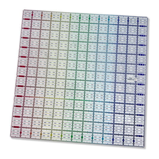 13” x 13” Quilting Ruler - Rainbow Gradient | Clear