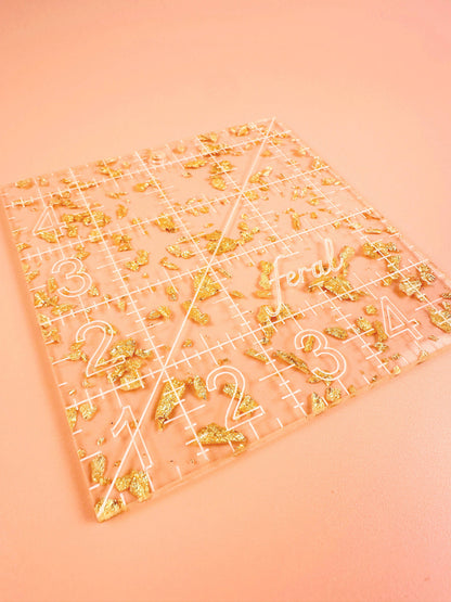 4.5" Square Quilting Ruler: Golden