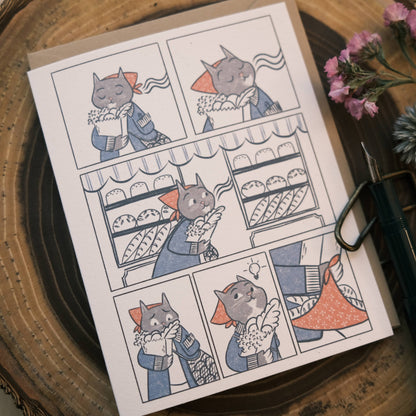 Greeting Card: Cat Bakery Comic