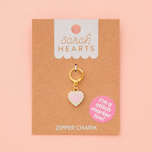 Enamel Stitch Marker / Zipper Charm: Sweet Heart
