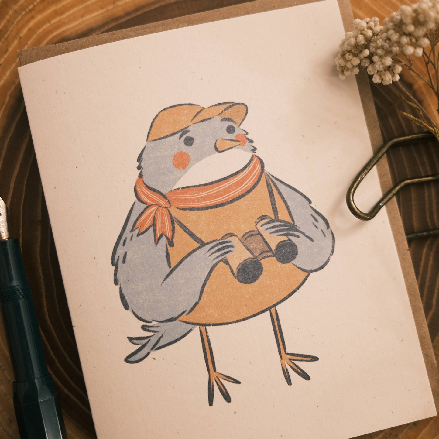 Greeting Card: Birder Birdwatching