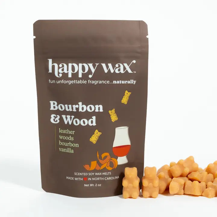 Happy Wax: Bourbon & Wood Wax Melts - 2oz Pouch